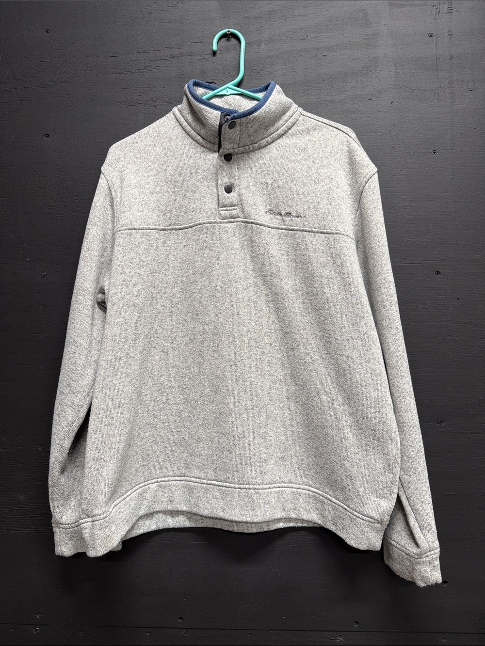 Eddie Bauer Light Gray Zip-Up Pullover Sweater